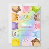 Cute Squishmallow Invitation d'anniversaire (Devant)