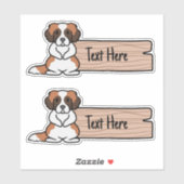 Cute St Bernard Étiquette (Feuille)