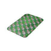 Cute St. Bernard in Pet Pattern on Green Badmat (Gekanteld)