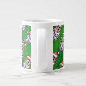Cute St. Bernard in Pet Pattern on Green Jumbo Beker (Achterkant)
