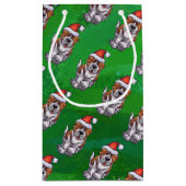 Cute St. Bernard in Pet Pattern on Green Klein Cadeauzakje (Achterkant)