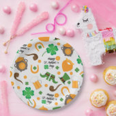 Cute St. Paddy's Day Irish Thmed Pattern Papieren Bordje (Feest)