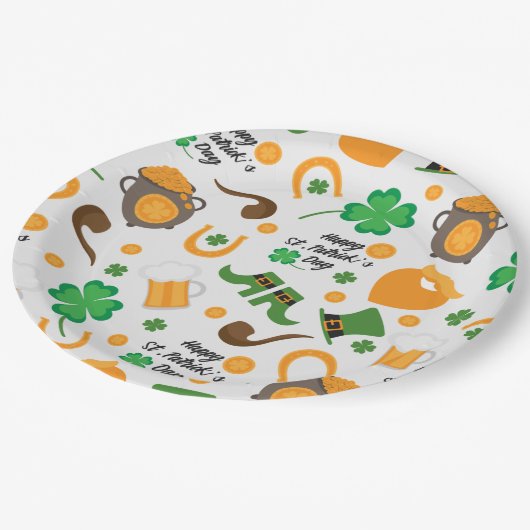 Cute St. Paddy's Day Irish Thmed Pattern Papieren Bordje (Gekanteld)