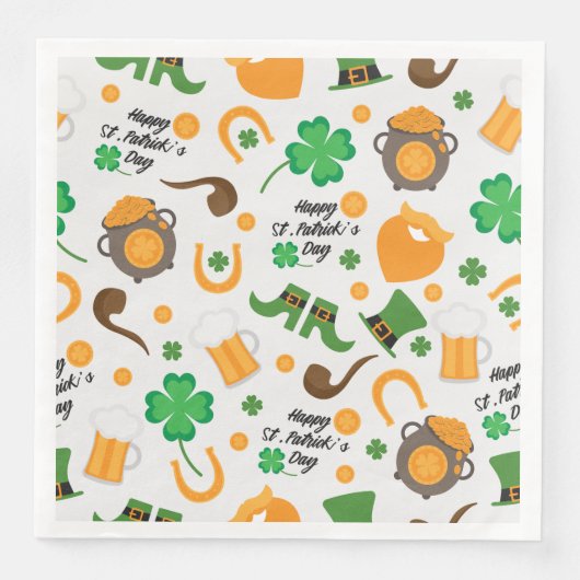 Cute St. Paddy's Day Irish Thmed Pattern Servet (Voorkant)
