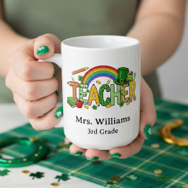 Cute St. Patrick’s Day Lucky to Teach Teacher Gift Koffiemok
