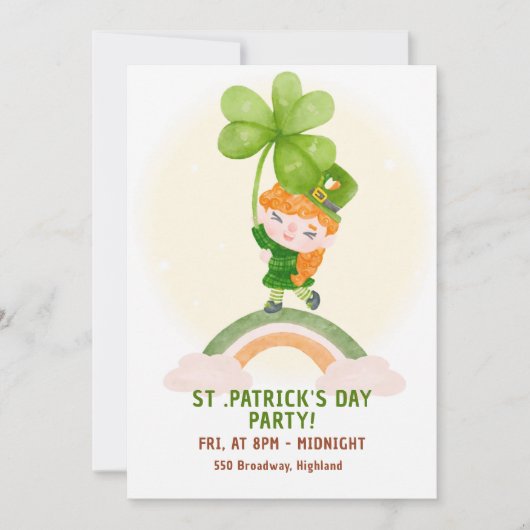 Cute St. Patrick’s Day Party Invitation (Devant)