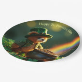 Cute St. Patrick’s Day Teddy Bear Papieren Bordje (Gekanteld)