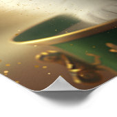 Cute St Patricks Day Cat Pot of Gold Art Poster (Hoek)