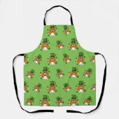Cute St Patrick's Day Cat with Shamrocks Cartoon Schort (Voorkant)