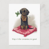 Cute  St. Patrick's Day Dachshund w/Clover Briefkaart (Voorkant)