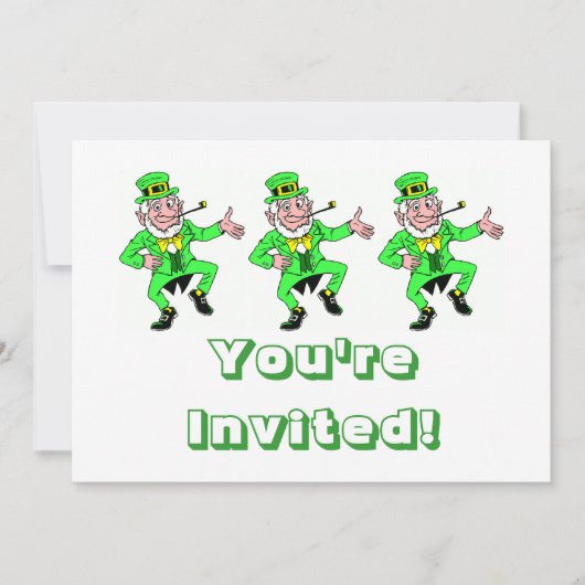 Cute St. Patrick's Day Dancing Leprechaun Kaart (Voorkant)