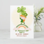 Cute St. Patrick's Day-feestuitnodiging Kaart (Staand voorkant)
