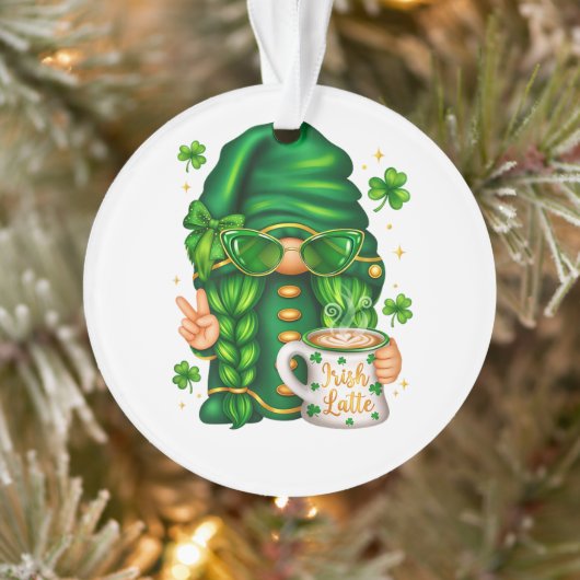 Cute St Patricks Day Gnome Drinking Coffee (Arbre)