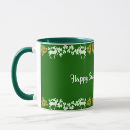Cute St Patricks Day Green Shamrock Stag Celtic Mok