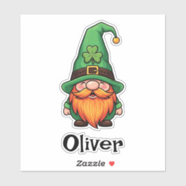 Cute St. Patrick's Day Lucky Leprechaun Gnome Sticker