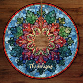 Cute stained glass mandala custom christmas kerstboom rok
