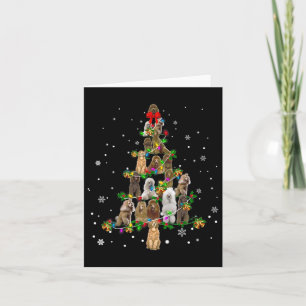 Cute Standard Poodle Hond Kerstboom Cadeau Decorat Kaart
