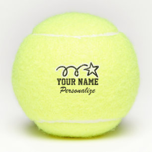 Cute star-logo en aangepaste naam afgedrukt tennisballen