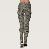 Cute Star Sage Green Black Red Heart Leggings (Dos)