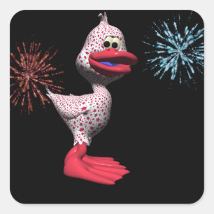 Cute Star Spangled Patriotic Duck Vierkante Sticker