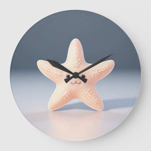 Cute Starfish Grote Klok (Voorkant)