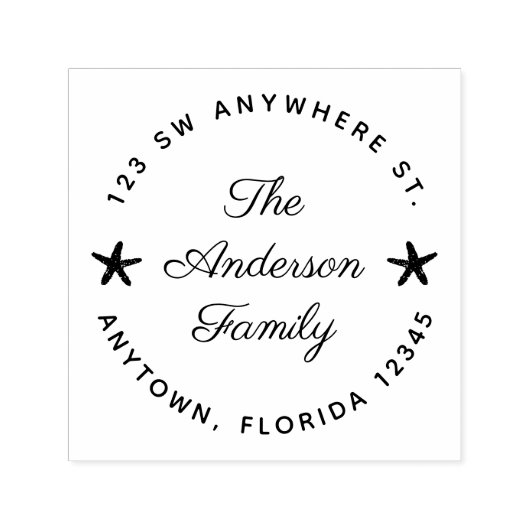 Cute Starfish Return Address Personated Zelfinktende Stempel (Design)
