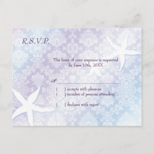 Cute Starfish Tropical Wedding RSVP Uitnodiging Briefkaart