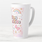 Cute Stay Positive Latte Mug | (Angle droit)