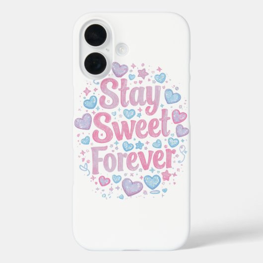 Cute "Stay Sweet Forever" Typography Case-Mate iPhone Case (Achterkant)