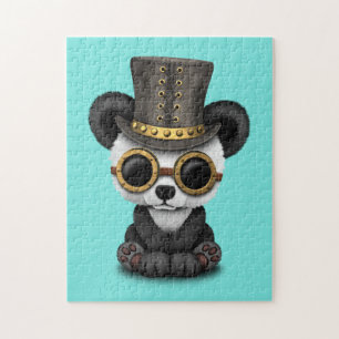 Cute Steampunk Baby Panda Beer Cub Legpuzzel