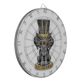 Cute Steampunk Black Lab Puppy Dog, wit Dartbord (Voorkant Links)