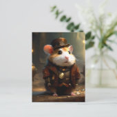 Cute Steampunk Hamster Briefkaart (Staand voorkant)
