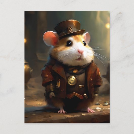 Cute Steampunk Hamster Briefkaart (Voorkant)