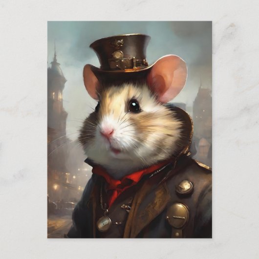 Cute Steampunk Hamster Briefkaart (Voorkant)