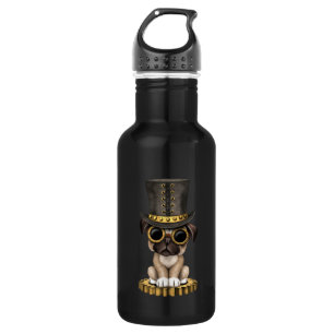 Cute Steampunk Pug Puppy Dog Waterfles