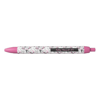 Cute Stethoscope Nurse | Arts EKG Pattern Name Zwarte Inkt Pen
