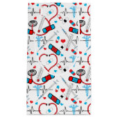 Cute Stethoscope Nurse | Doctor EKG Pattern Klein Cadeauzakje (Voorkant)
