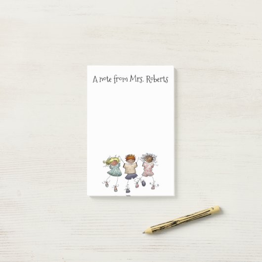 Cute Stick Figures  Post-it® Notes (Op bureau)