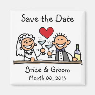 Cute Stick Figures Save the Date Magnets Magneet