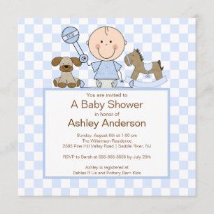 Cute Stick Figuur Boy Baby shower Kaart