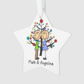 Cute Stick Figuur Couple Holiday Ornament (voorkant)