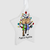 Cute Stick Figuur Couple Holiday Ornament (voorkant)