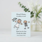 Cute Stick Figuur sparen de Kaarten van de Datum (Staand voorkant)