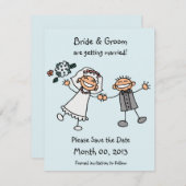 Cute Stick Figuur sparen de Kaarten van de Datum (Voorkant / Achterkant)