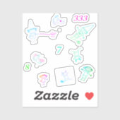 Cute Stick Figuur Witte Stickers voor Iphone (Vel)