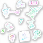 Cute Stick Figuur Witte Stickers voor Iphone (Voorkant)