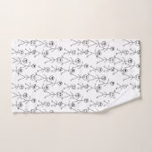 Cute Stick Man Figures Black and White Bad Handdoek (Handdoek)