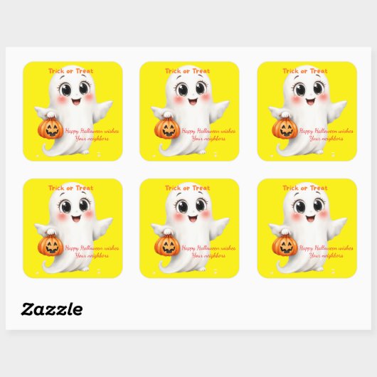Cute sticker happy Halloween with adjustable text (Feuille)