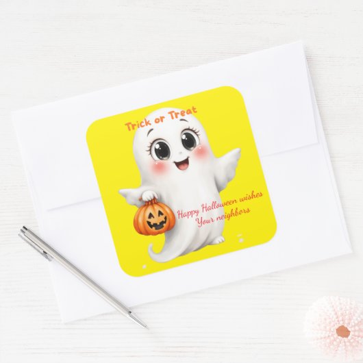 Cute sticker happy Halloween with adjustable text (Enveloppe)