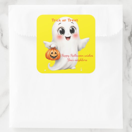 Cute sticker happy Halloween with adjustable text  (Tas)